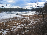 Lake by the dam in winter